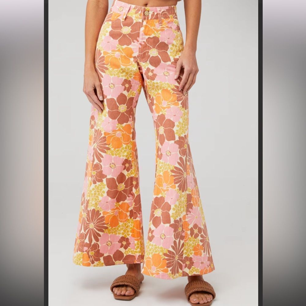 NWT Show Me Your Mumu Women's Windsor Wide Leg Retro Garden Floral Pants Size 25 - Picture 6 of 7